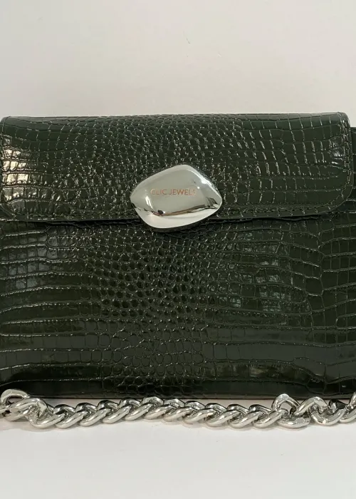 Clic Jewels Donna Medium Bag Dark Green Croco