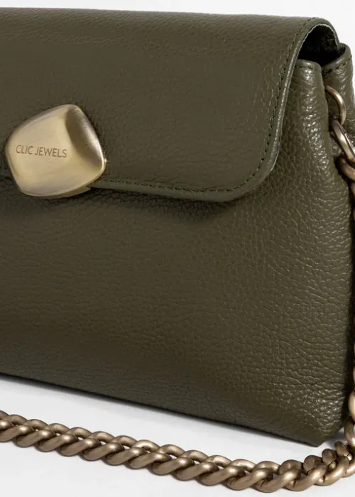 Clic Jewels Maya Mini Bag Olive Green Dolaro Leather