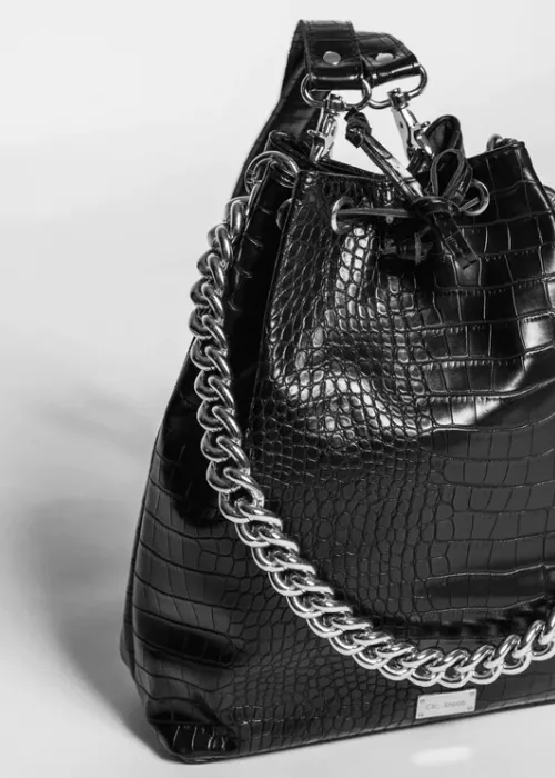 Clic Jewels Zoe Bucketbag Backpack Black Croco