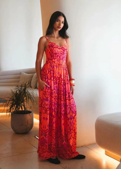 Eveleya Amber Waves Viscose Maxi Dress