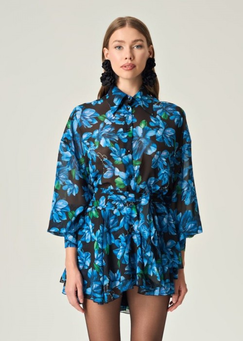 Eveleya Azure Petal Dream Oversized Shirt