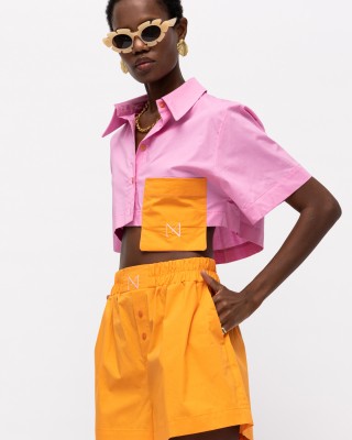 Mallory the Label Tartaruga Pink Orange Shirt
