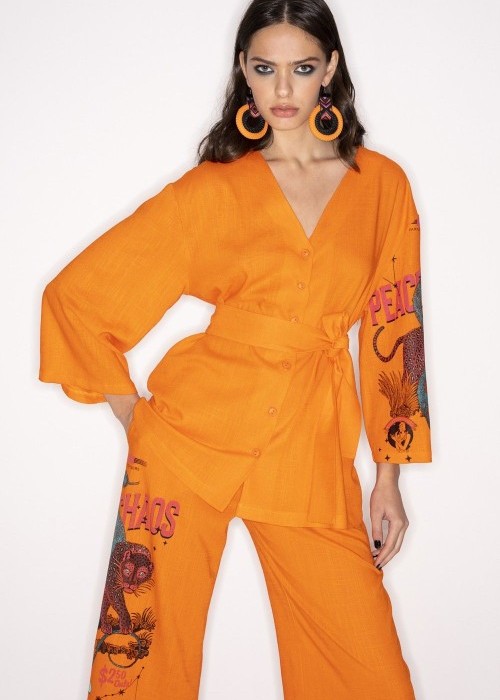 Peace & Chaos Tangerine Shirt