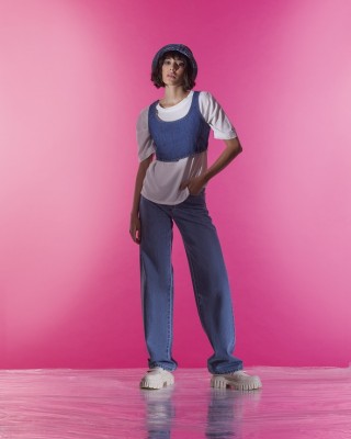 Sac & Co Luissa Denim Top M. Blue