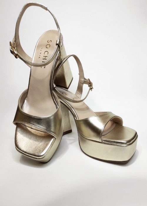 So Chic Annalisa Sandals Platinum Gold
