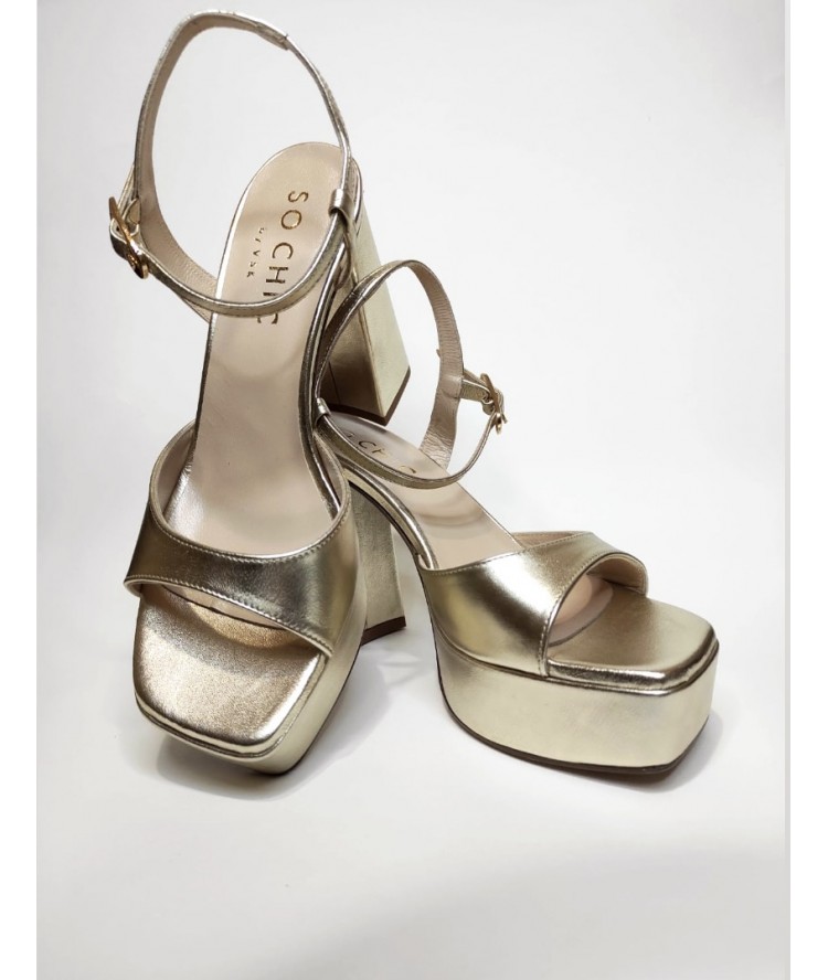 So Chic Annalisa Sandals Platinum Gold