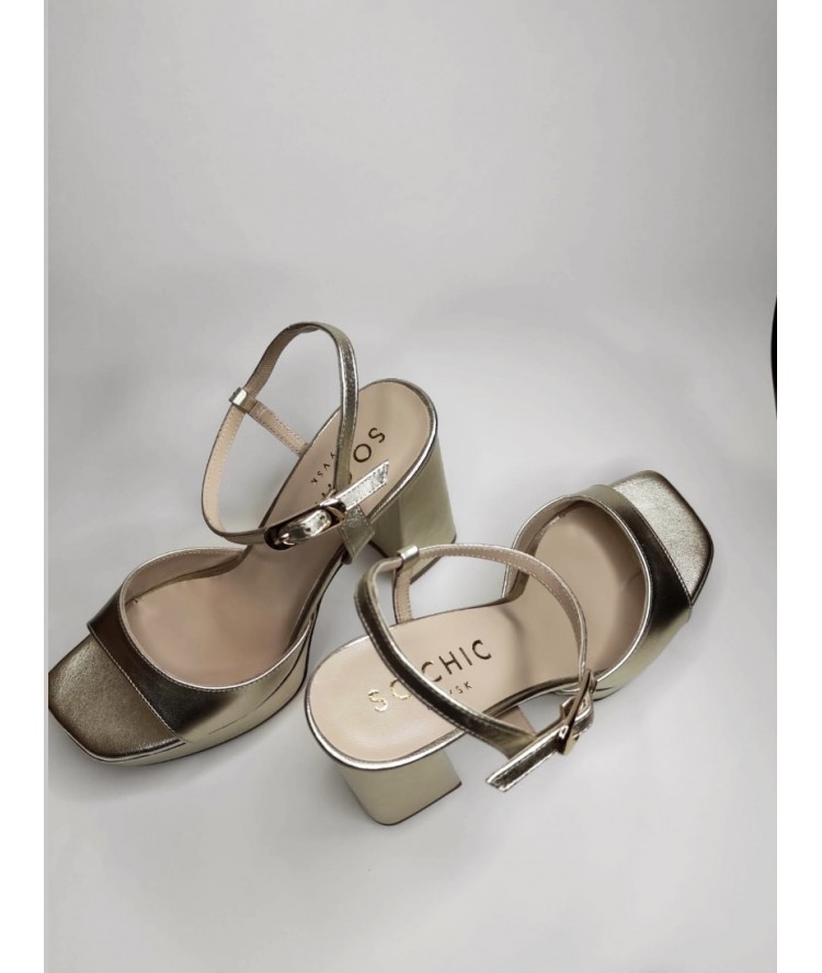 So Chic Annalisa Sandals Platinum Gold