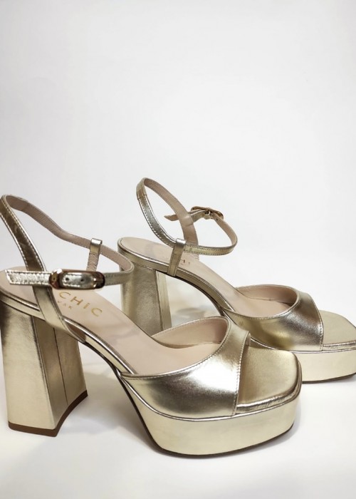 So Chic Annalisa Sandals Platinum Gold
