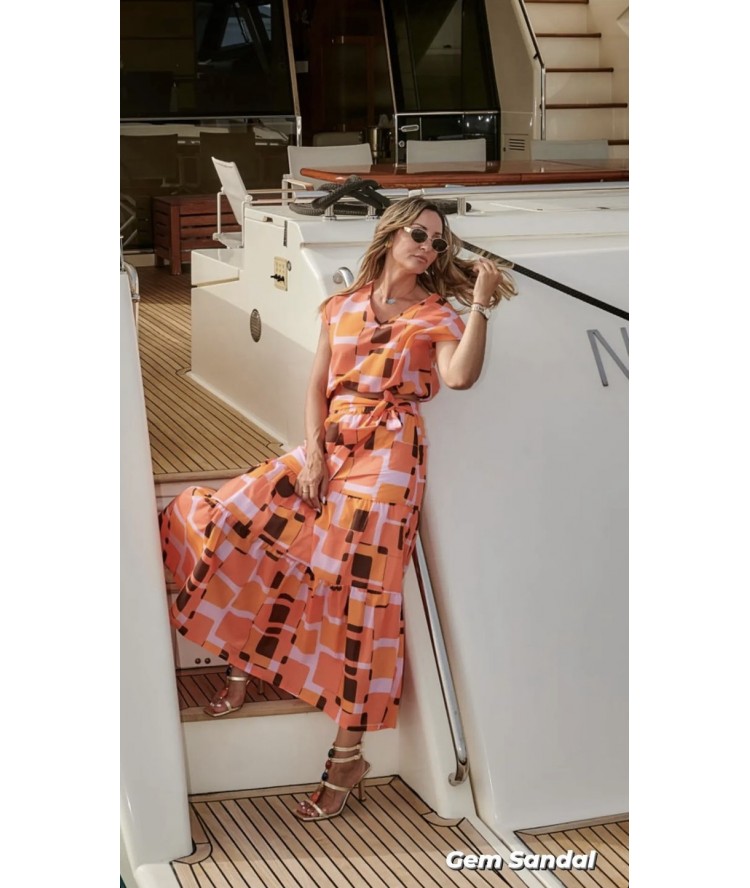 So Chic Gem Sandals Gold