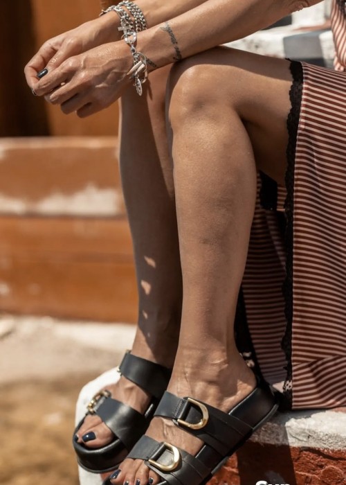 So Chic Sun Sandals Black