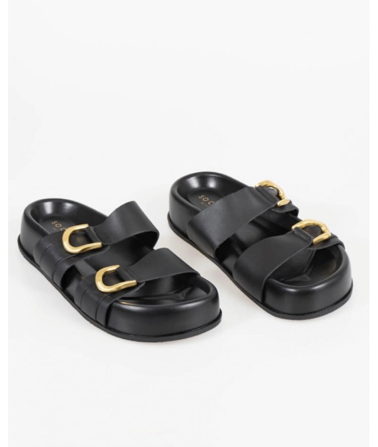 So Chic Sun Sandals Black