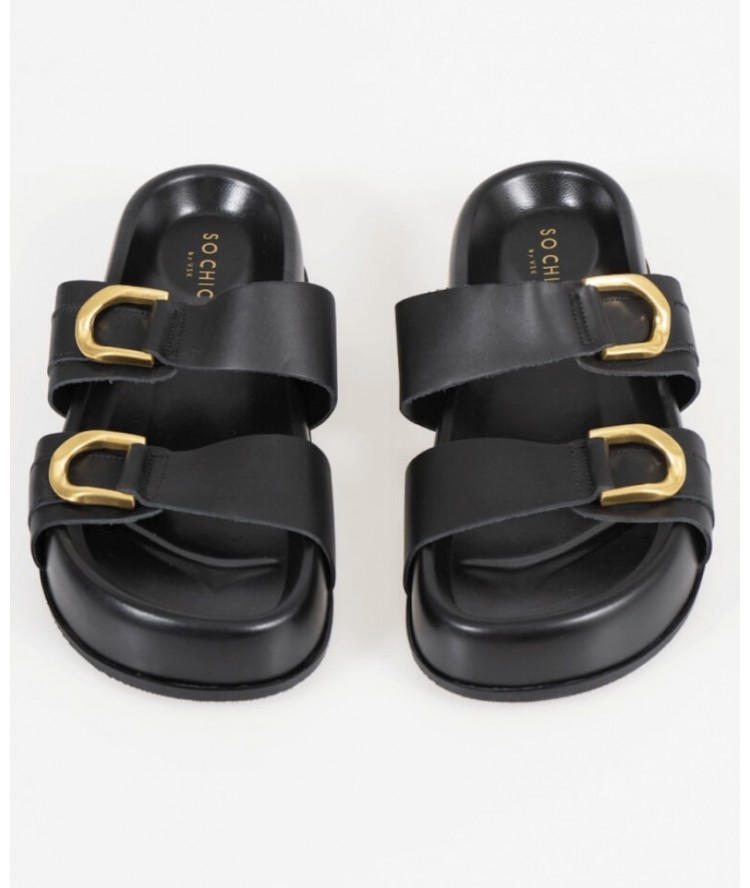 So Chic Sun Sandals Black