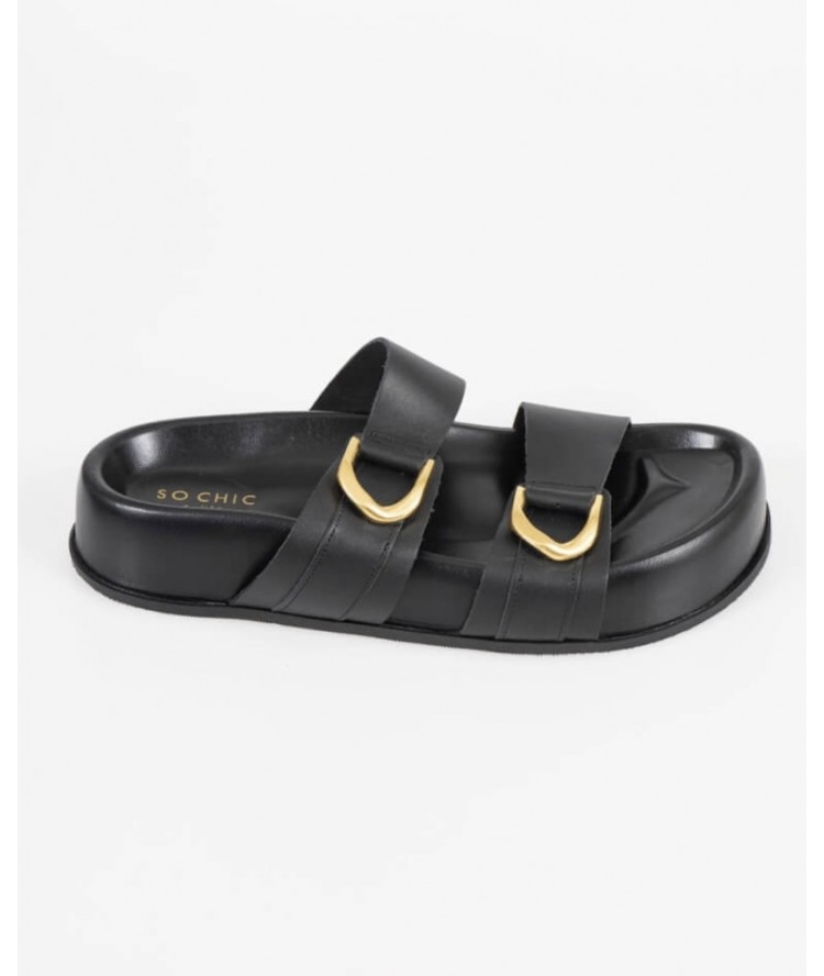 So Chic Sun Sandals Black