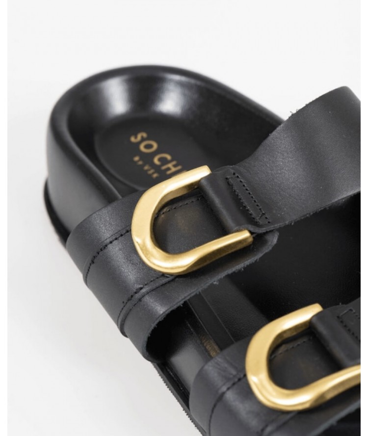 So Chic Sun Sandals Black