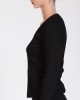 Two & A Half Ribbed Fitted Top Black