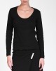 Two & A Half Ribbed Fitted Top Black