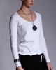 Two & A Half Ribbed Fitted Top White