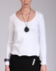 Two & A Half Ribbed Fitted Top White