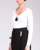 Two & A Half Ribbed Fitted Top White