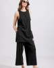 Two & A Half Long Top With Slits Black