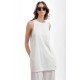 Two & A Half Long Top With Slits White