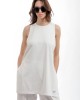 Two & A Half Long Top With Slits White