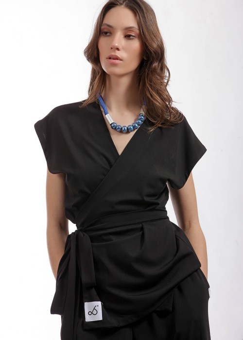 Two & A Half Cruise Kimono Top Black
