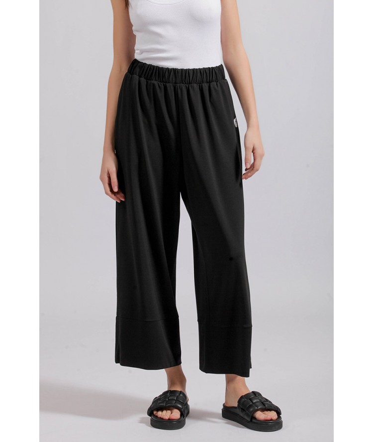 Two & A Half Wide Leg Zip Cullotes Black