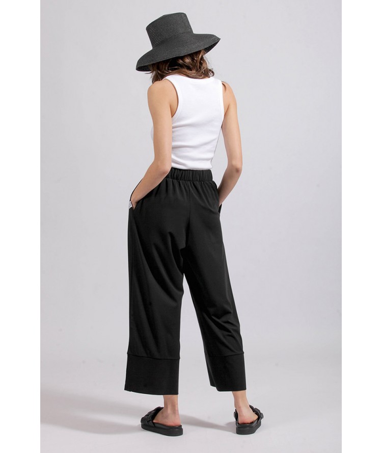 Two & A Half Wide Leg Zip Cullotes Black