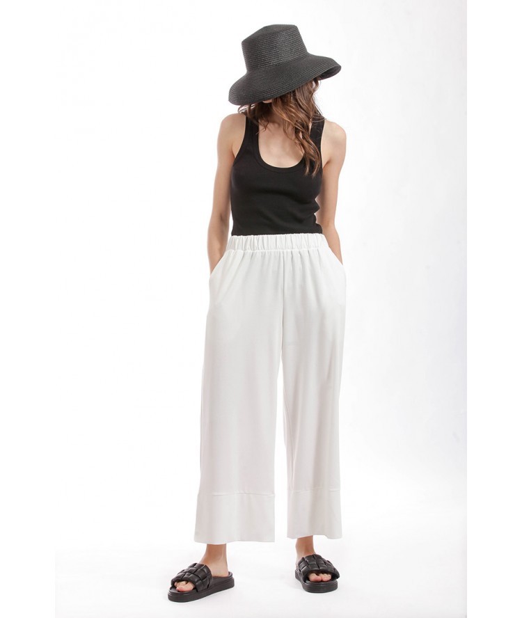 Two & A Half Wide Leg Zip Cullotes White