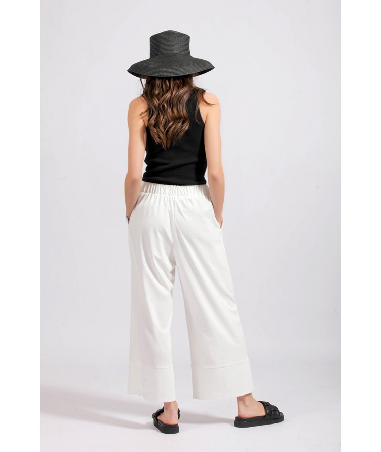 Two & A Half Wide Leg Zip Cullotes White
