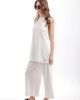 Two & A Half Wide Leg Zip Cullotes White