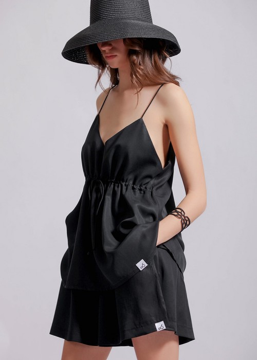 Two & A Half Ultra Feminine Strappy Top Black