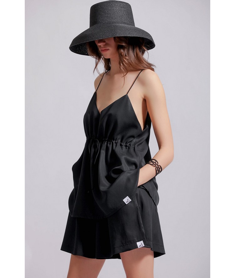 Two & A Half Ultra Feminine Strappy Top Black