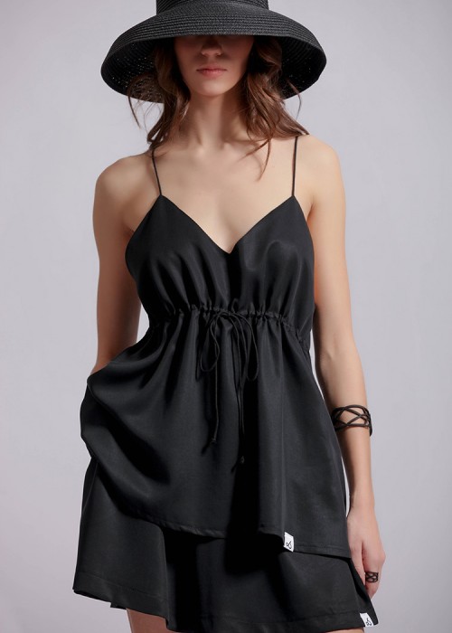 Two & A Half Ultra Feminine Strappy Top Black