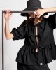 Two & A Half Tie Front Detail Top Black