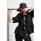 Two & A Half Tie Front Detail Top Black