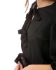 Two & A Half Tie Front Detail Top Black