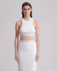 Two & A Half Athletic Crop Top White