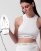 Two & A Half Athletic Crop Top White