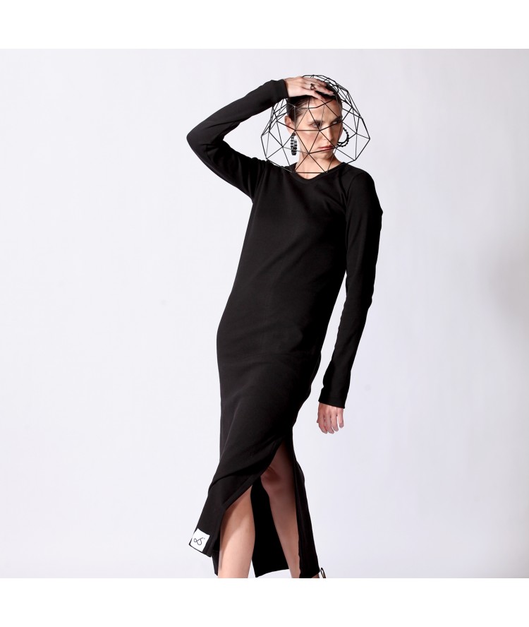 Two & A Half Ribbed Midi Dress Black