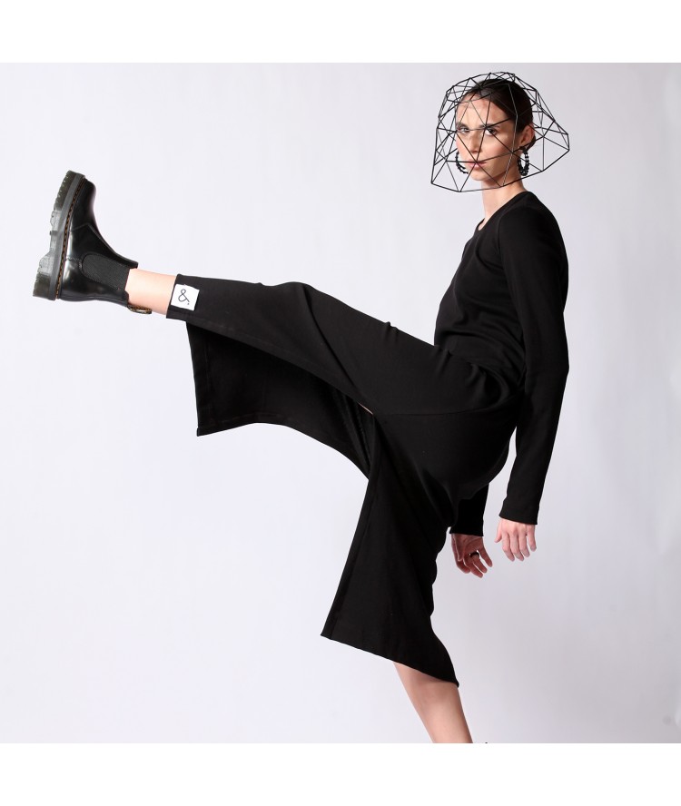 Two & A Half Ribbed Midi Dress Black