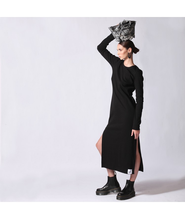 Two & A Half Ribbed Midi Dress Black